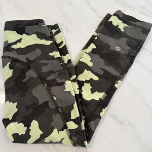 Lululemon Leggings Cropped Swift Speed High Rise Camo Women Size 0